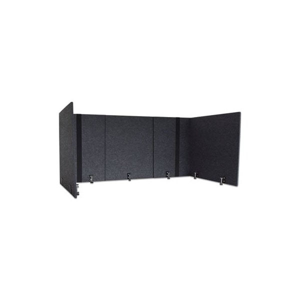 Lumeah , ADJUSTABLE DESK SCREEN WITH RETURNS, 48 TO 78 X 29 X 26.5, POLYESTER, ASH - LUAD48301A