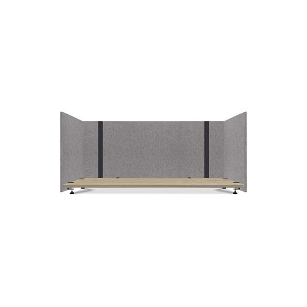 Lumeah , ADJUSTABLE DESK SCREEN WITH RETURNS, 48 TO 78 X 29 X 26.5, POLYESTER, GRAY - LUAD48301G