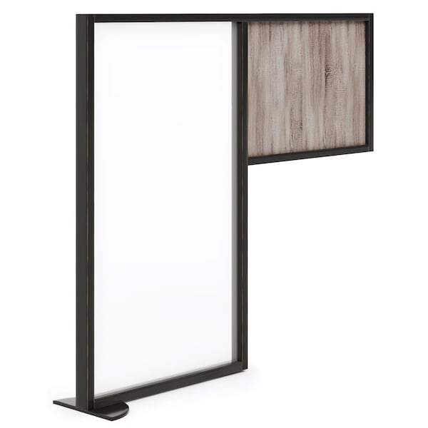 Officesource SafeGuard Barrier Collection Clear Acrylic and Laminate Two Tier Shield with Foot - LHI6153LCL