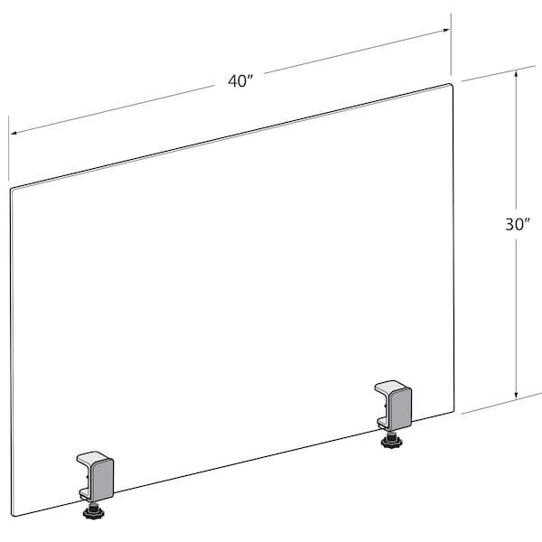 Azar Displays 30" x 40" Acrylic Plexiglass W/ Metal Counter Edge Clamp - 179756-187