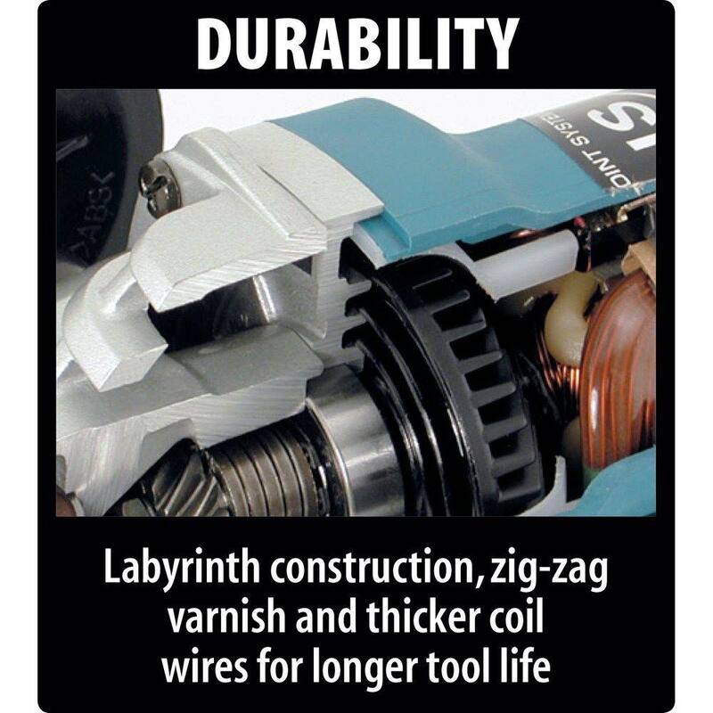 Makita 13 Amperios 5 pulgadas Sistema Super Joint con interruptor de paleta de alta potencia Amoladora Angular con cable - 9565PCV