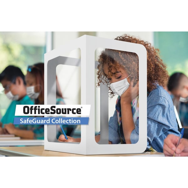 Officesource SafeGuard Barrier Collection Tri-Fold Screen w/Window and Clear Side Panels - 20" x 24" Window - APCB2024CS