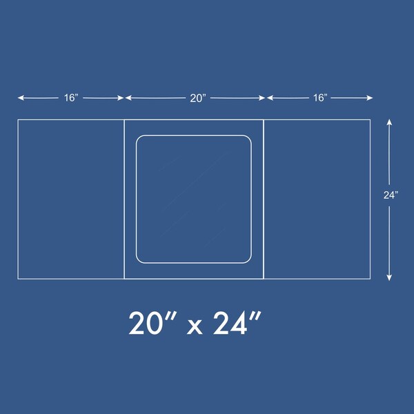 Officesource SafeGuard Barrier Collection Tri-Fold Screen w/Window and Clear Side Panels - 20" x 24" Window - APCB2024CS