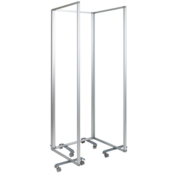 Flash Furniture Transparent Mobile Partition, 72"H x 24"L - BR-PTT001-3-AC-60183-GG