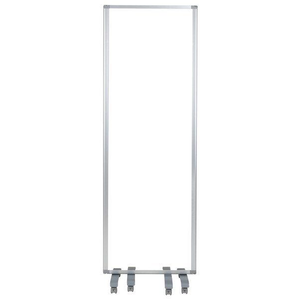 Flash Furniture Transparent Mobile Partition, 72"H x 24"L - BR-PTT001-3-AC-60183-GG