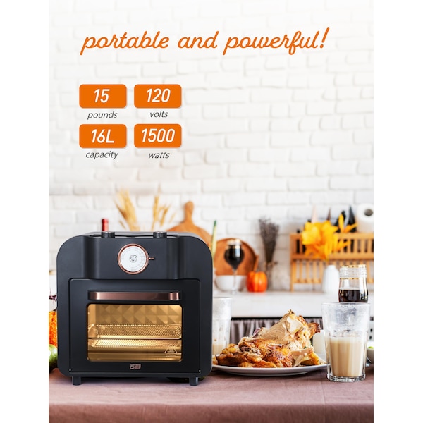 Commercial Chef Air Fryer Multi-Oven, 17-QT Multifunctional & Multi Level Air Fryer, 1500 Watt Air Fryer Oven - CHMO17B
