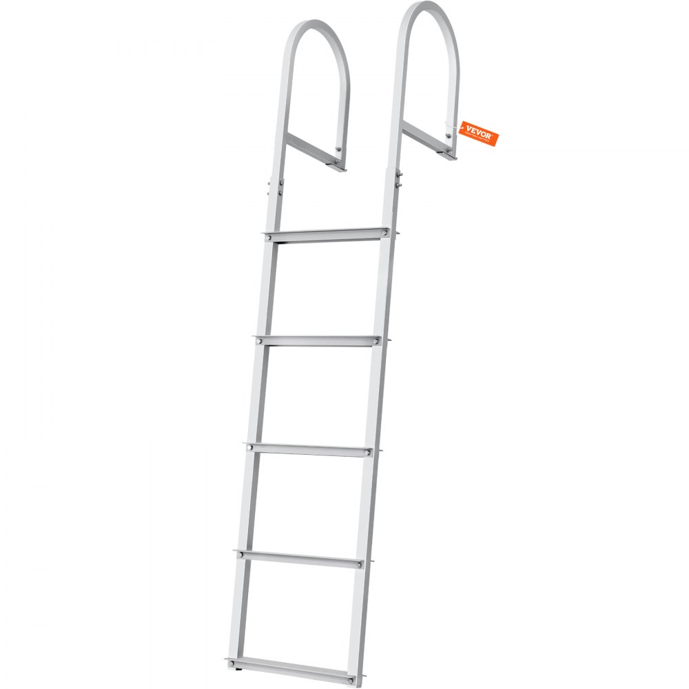 VEVOR Dock Ladder, Removable 5 Steps, 500 lbs Load Capacity, Aluminum Alloy Pontoon Boat Ladder with 3.1'' Wide Step & Nonslip Rubber Mat, Easy to Install for Ship/Lake/Pool/Marine Boarding - MTZTCXSJFHXJDR9U9V0