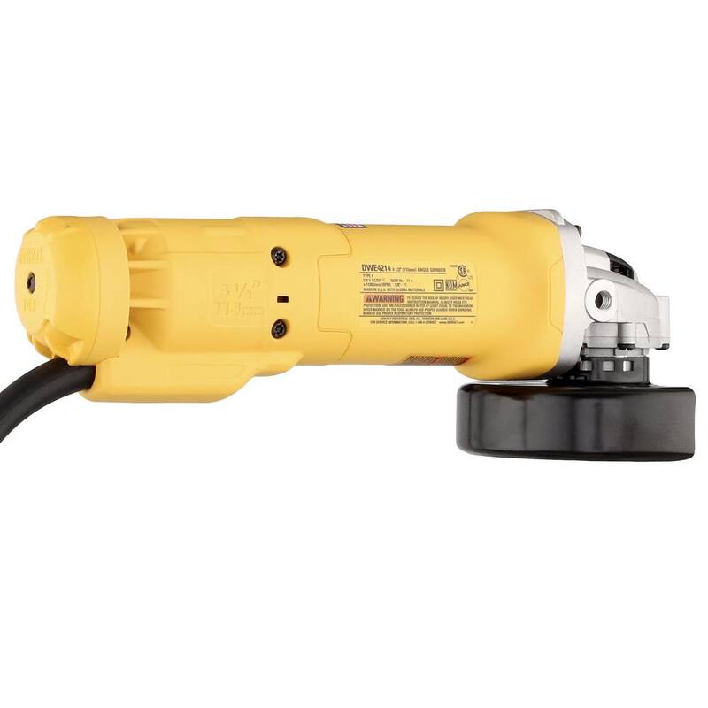 Amoladora angular con cable DEWALT de 11 amperes y 4.5 pulgadas - DWE4214