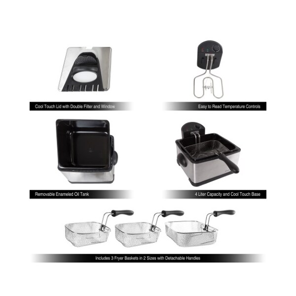 Hastings Home Hastings Home Tabletop Electric Deep Fryer - 157939KZH