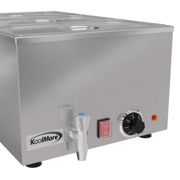 Koolmore Commercial Bain Marie Countertop Food Warmer, Soup Station, and Buffet Table Server - CFW-3T