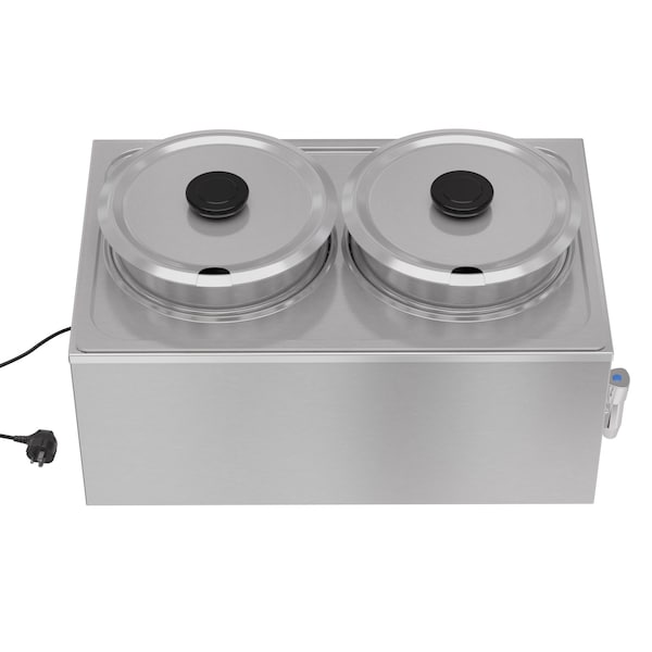 Koolmore Bain Marie Countertop Food Warmer, Soup Station, and Buffet Table Server w/Two Serving Pots and Tap - CFW-4T