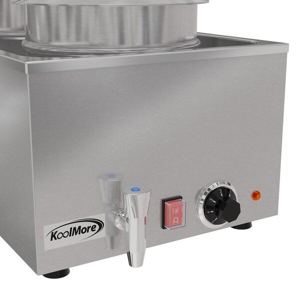 Koolmore Bain Marie Countertop Food Warmer, Soup Station, and Buffet Table Server w/Two Serving Pots and Tap - CFW-4T