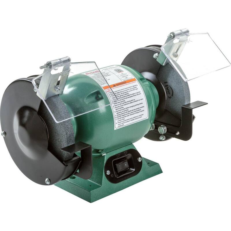 Esmeriladora de banco Grizzly Industrial de 110 voltios con diámetro de 6 pulgadas y entrada de 1/2 pulgadas - G9717