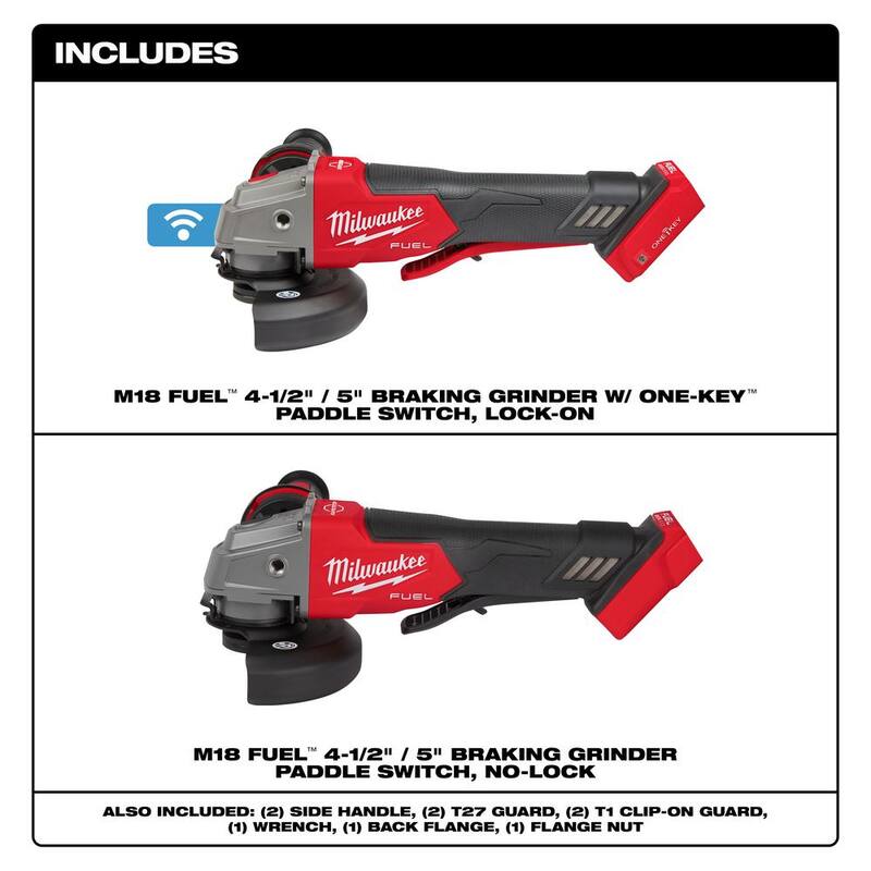 Milwaukee M18 FUEL 18V Lithium-Ion Brushless Cordless 4-1/2 in./5 in. Braking Grinder W/Paddle Switch y Brushless Grinder - 2882-20-2880-20

Rectificadora inalámbrica Milwaukee M18 FUEL 18V de iones de litio sin escobillas de 4-1/2 in./5 in. con freno y interruptor de paleta y rectificadora sin escobillas - 2882-20-2880-20