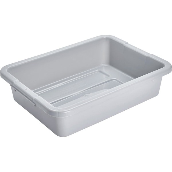 Rubbermaid Commercial Bus/Utility Box, 4.6 Gallon, 15"x20"x5", Gray - RCP3349GRA