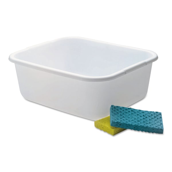Rubbermaid Microban Dishpan, 4.5 gal, 14.5" x 12.5" x 5.7" White, 6PK - 2951ARWHTCT