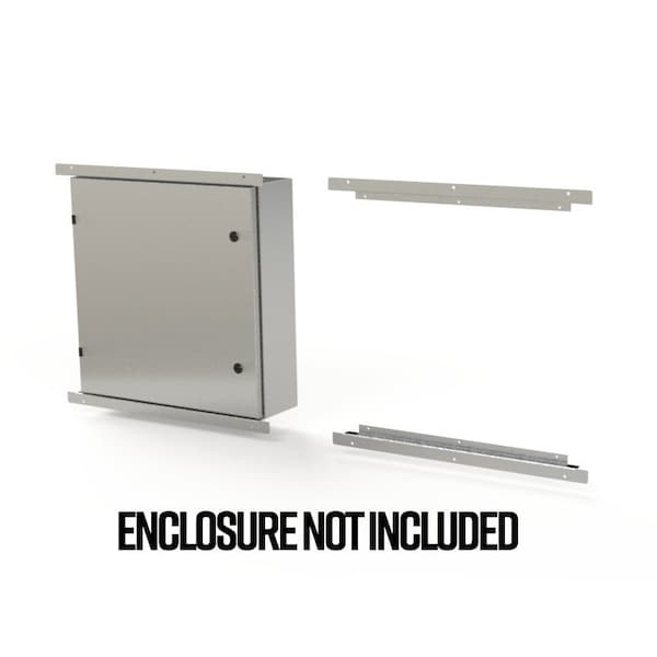 Saginaw Control & Engineering Flush Mount Frame, 2.10 in. H x 27 in. W x 1.08 in. L, 316 Stainless Steel - SCE-ELFM24WSS