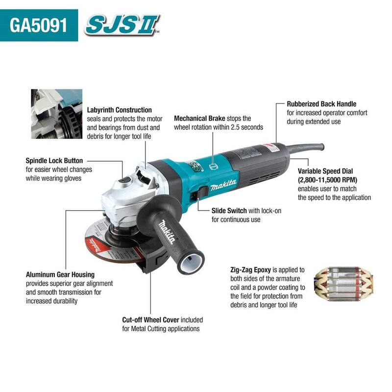 Amoladora angular con cable de 5 pulgadas - GA5091 de Makita