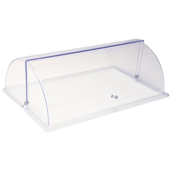 Cadco Clear Rolltop Lid fits over (3) third size or (2) half size 2-1/2" deep steam pans - C-DPF2-HD