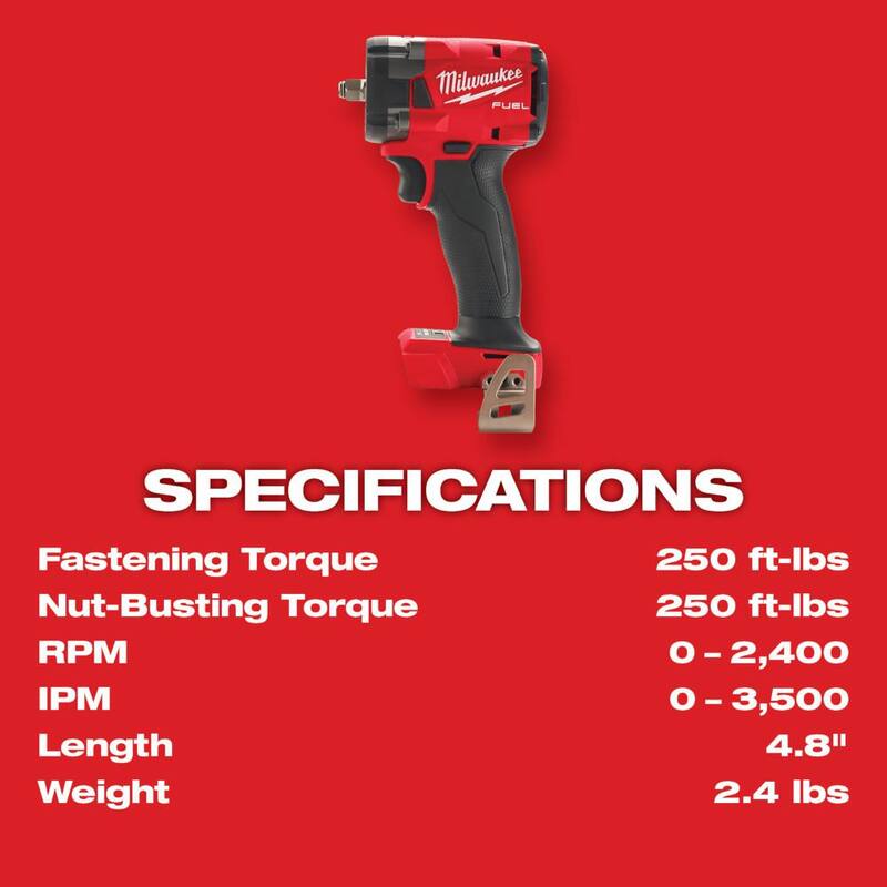 Rectificadora inalámbrica sin escobillas Milwaukee M18 FUEL 18V de 4-1/2 in./5 in., interruptor de paleta con kit de llave de impacto compacta M18 FUEL - 2880-22-2854-20