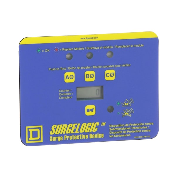 Square D Surge protection accessory, Surgelogic, TVSS display kit, 3 phase, horizontal, counter - TVS3DSPHC