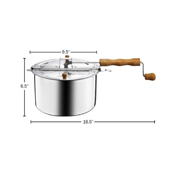 Great Northern Popcorn 6250 Great Northern Popcorn Original Spinner Stovetop 6-1/2 Quart Popcorn Popper - 444318EZZ