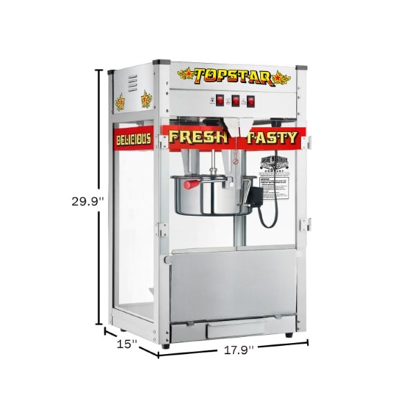 Great Northern Popcorn 6208 Great Northern TopStar Commercial Quality Bar Style Popcorn Popper Machine, 12oz - 577696GXY