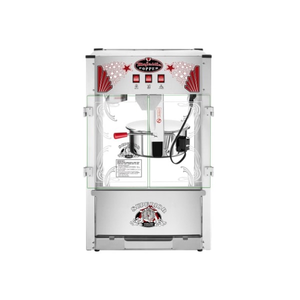 Superior Popcorn Co Majestic Countertop Popcorn Machine, Extra Large Movie Theater Style Popper, 16oz Kettle, and Deck - 128391XJE