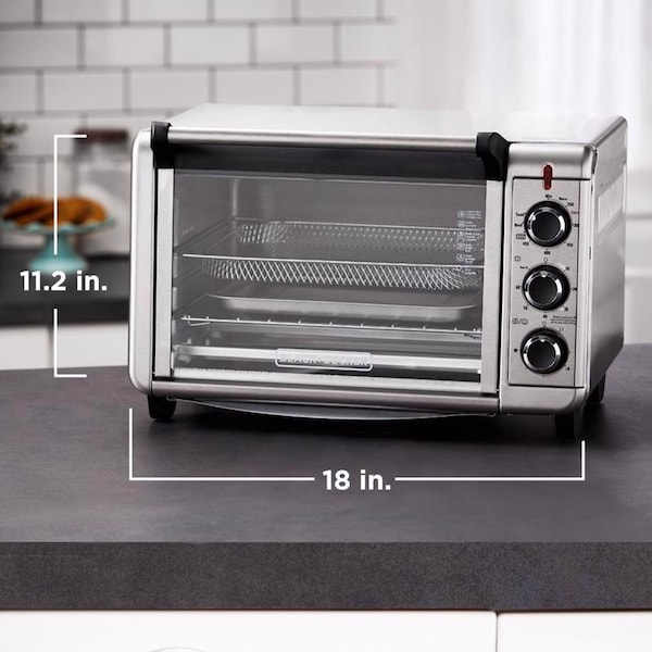 Black & Decker BlackDecker Crisp 'N Bake Stainless Steel BlackSilver 6 slot Toaster Oven wAir Fry 112 in H X 1 - TO3215SS