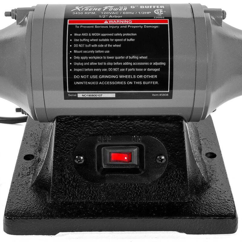 XtremepowerUS 6 pulgadas 1/2 HP Eléctrico Amoladora Banco de Doble Almohadilla Pulidora de Alta Resistencia - 45808-H2