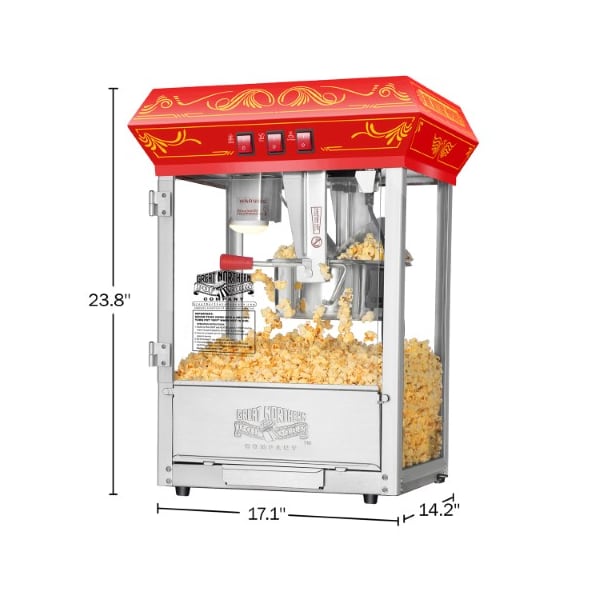 Great Northern Popcorn 5805 Great Northern Popcorn Red Good Time Popcorn Popper Machine, 8 Ounce - 415939IPH