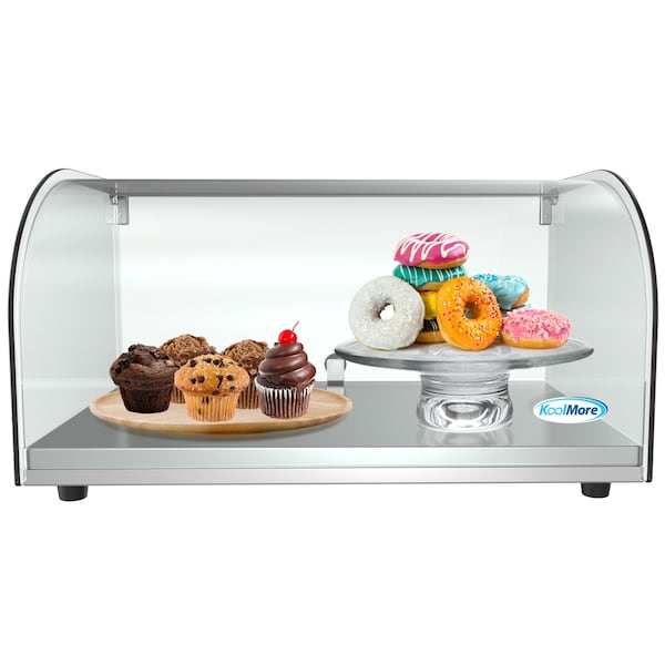 Koolmore 22"  Countertop Bakery Display Case with Front Curved Glass and Rear Door - DC-1C