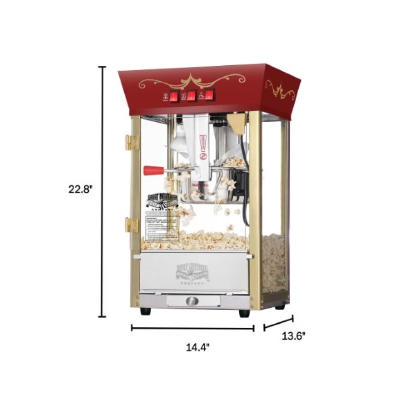 Great Northern Popcorn Great Northern Popcorn 8 Ounce Antique Style Popcorn Machine, Electric Countertop Popcorn Maker, Red - 956891QAT