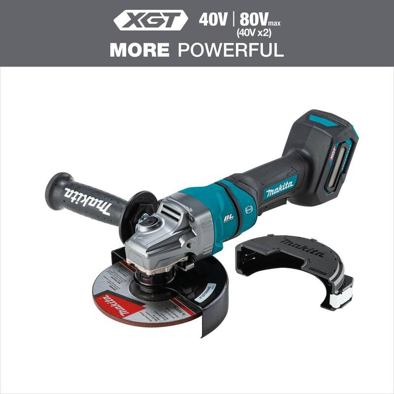 Amoladora angular inalámbrica Makita 40-Volt Maximum XGT sin escobillas de 4-1/2/6 pulgadas con interruptor de paleta, freno eléctrico, herramienta únicamente - GAG14Z