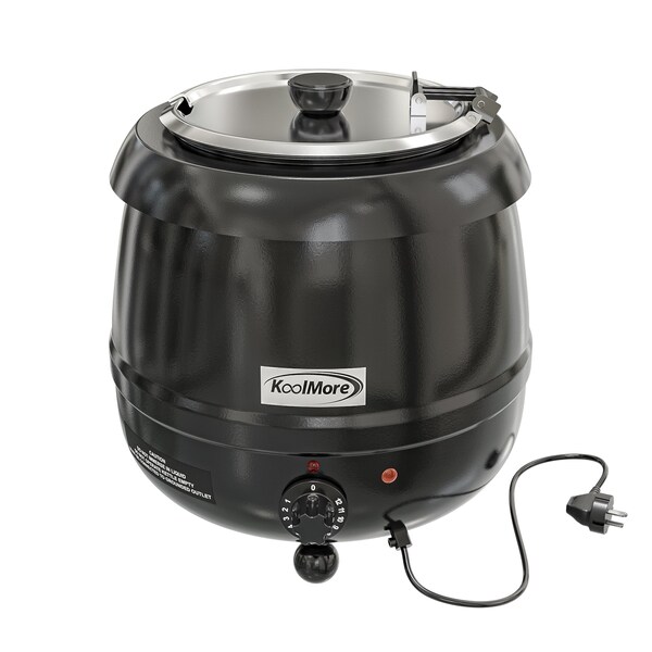 Koolmore Commercial Soup Kettle Warmer with Hinged Lid and Removable Pot Insert - SK-BK-3G