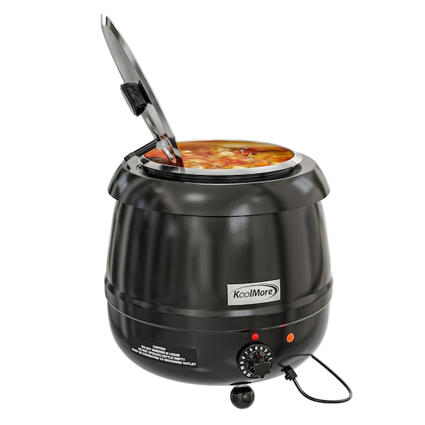 Koolmore Commercial Soup Kettle Warmer with Hinged Lid and Removable Pot Insert - SK-BK-3G