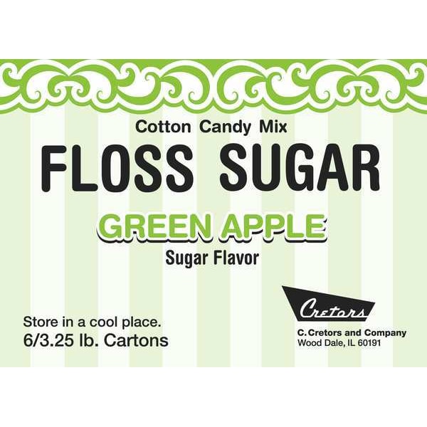 Cretors Cotton Candy Green Apple Mix, 3-1/4lb, PK6 - 7409-GA