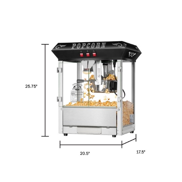 Superior Popcorn Co Superior Popcorn 8 Ounce Popcorn Machine- Electric Countertop Popcorn Maker (Black) - 597515HNQ