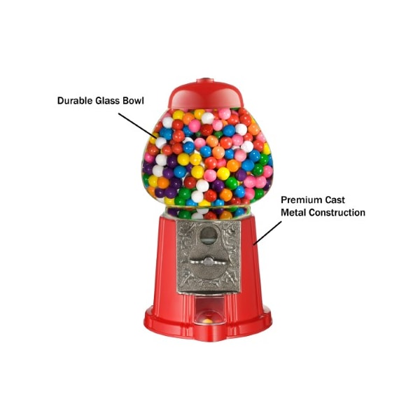 Great Northern Popcorn 6265 Great Northern 15" Old Fashioned Vintage Candy Gumball Machine Bank - Everyone Loves Gumballs! - 417915NIF