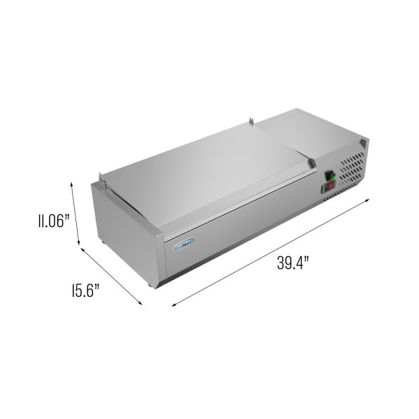 Koolmore 40" Refrigerated Countertop Condiment Prep Rail Sandwich Prep Station - SCDC-3P-SG