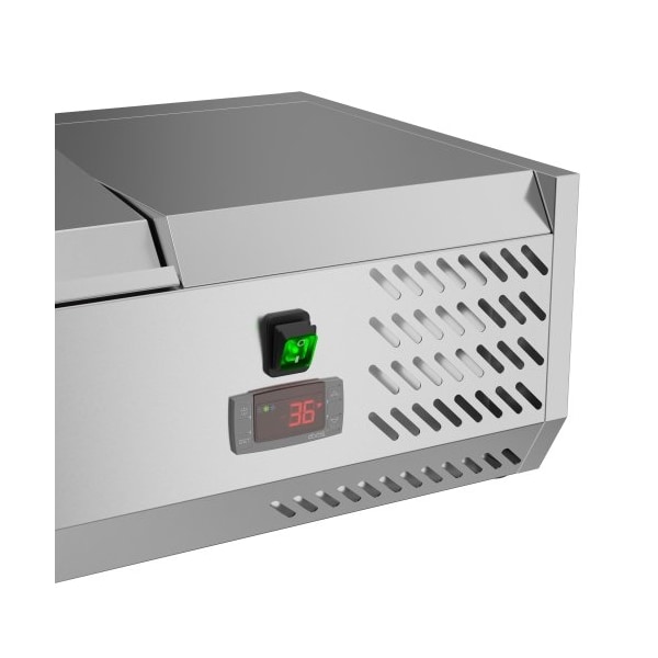 Koolmore 40" Refrigerated Countertop Condiment Prep Rail Sandwich Prep Station - SCDC-3P-SG