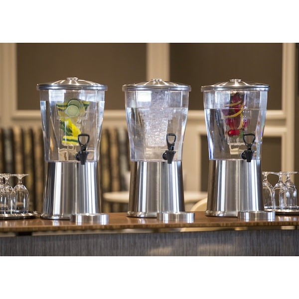 Service Ideas Beverage Dispenser, Round, 3 Gallon, Stainless Steel - CBDRT3SS