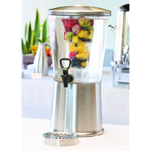 Service Ideas Beverage Dispenser, Round, 3 Gallon, Stainless Steel - CBDRT3SS