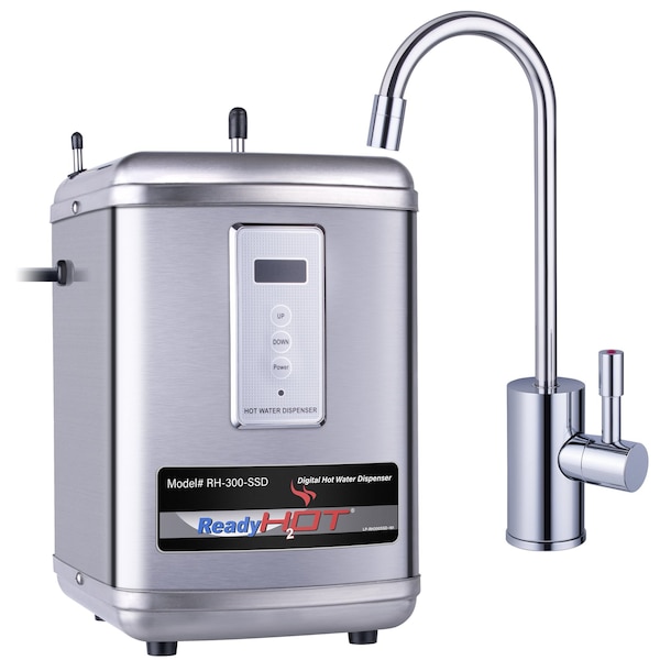 Ready Hot Instant Hot Water Dispenser with Polished Chrome Hot Water Faucet and Digital Display - 41-RH-300-F570-CH