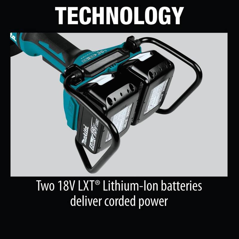 Kit de esmeriladora angular sin escobillas Makita 18V 5.0Ah X2 LXT de iones de litio (36V) - XAG12PT1