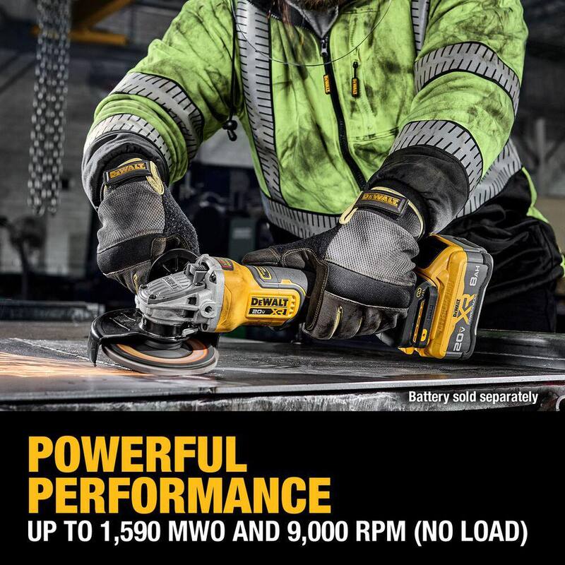 DEWALT 20V MAX XR Amoladora inalámbrica sin escobillas de 4-1/2 a 5 pulgadas (Herramienta solamente) - DCG410B