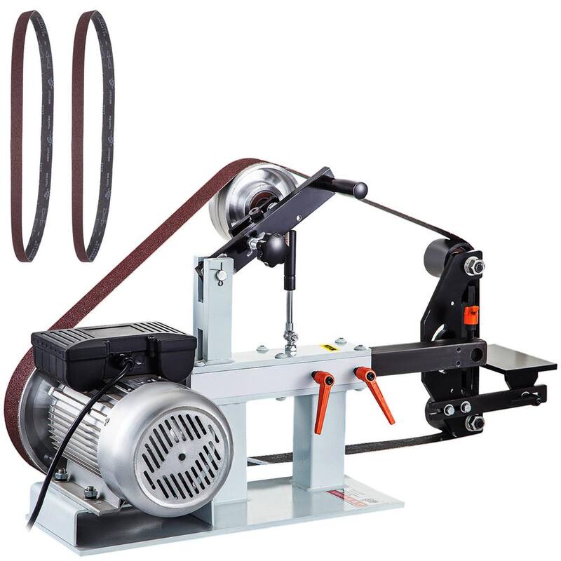 VEVOR 2 pulgadas x 82 pulgadas. Banda esmeriladora de 2HP 1500 vatios 3 en 1 Lijadora de disco de banco de 110 voltios con 3 ruedas de molienda de 12 pulgadas para la fabricación de cuchillos - 1.5KWDSSGJ0000001V1