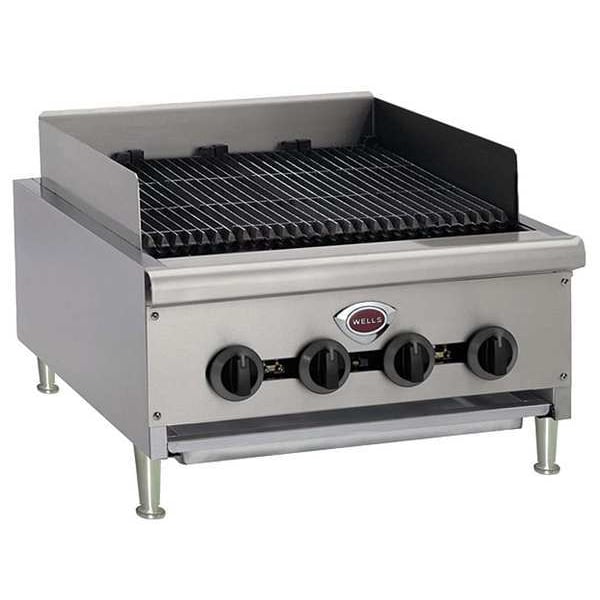 Wells Manufacturing 6 Burners Gas Countertop Charbroiler, 18-1/8" x 38" x 30-1/2" - HDCB3630