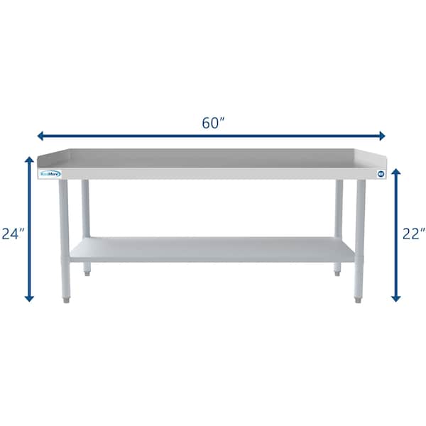 Koolmore 16 Gauge Stainless Steel Commercial Equipment Stand - 30 x 60 Heavy Duty Griddle Stand w/Undershelf - EQT-163060