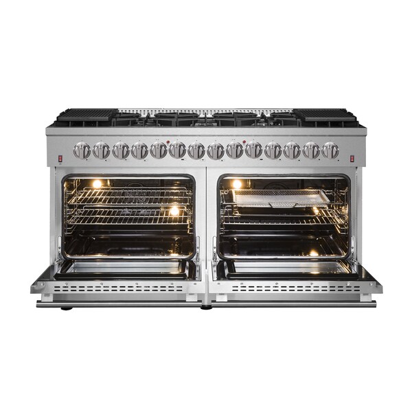 Forno Galiano Gold Professional 60In. Freestanding Dual Fuel Range - FFSGS6156-60
